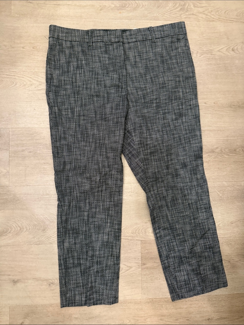 Ann Taylor Black & Gray Straight-Leg Tweed Pants